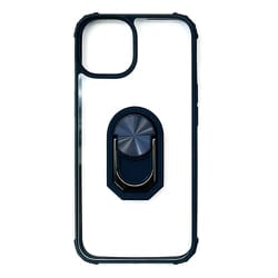 AC-P22X-TR BK [iPhone 14 Plus用 耐衝撃背面クリアケース スマホリング付 ブラック]