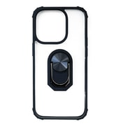 AC-P22PX-TR BK [iPhone 14 Pro MAX用 耐衝撃背面クリアケース スマホリング付 ブラック]