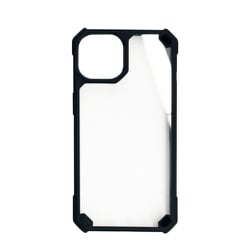 AC-P22-T BK [iPhone 14用 耐衝撃ハイブリッド背面クリアケース ブラック]