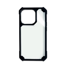 AC-P22P-T BK [iPhone 14 Pro用 耐衝撃ハイブリッド背面クリアケース ブラック]