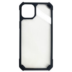 AC-P22X-T BK [iPhone 14 Plus用 耐衝撃ハイブリッド背面クリアケース ブラック]