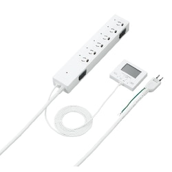 個別タイマー付 抜け止めタップ 6個口 2m 白 H4JKNPT602WH