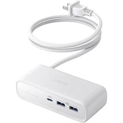 USB急速充電器 Anker 521 Power Strip USB PD（パワーデリバリー）対応 30W AC×3/USB-C×1/USB-A×2 6台同時充電可 ホワイト A9139N21