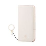 PM-A22BPLFJM2WH [iPhone 14 Plus用 ケース カバー レザー 手帳型 マグネット フラップ 耐衝撃 衝撃吸収 スタンド機能付 フィンガースト]