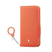 PM-A22APLFJM2DR [iPhone 14/13用 ケース カバー レザー 手帳型 マグネット フラップ 耐衝撃 衝撃吸収 スタンド機能付 フィンガースト]