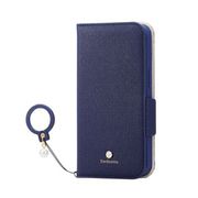 PM-A22APLFJM2NV [iPhone 14/13用 ケース カバー レザー 手帳型 マグネット フラップ 耐衝撃 衝撃吸収 スタンド機能付 フィンガースト]