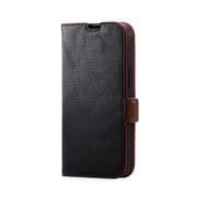PM-A22APLFYBK [iPhone 14/13用 ケース カバー レザー 手帳型 マグネット フラップ 耐衝撃 衝撃吸収 スリム]