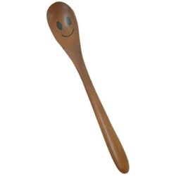 スプーン 14cm コーヒースプーン ニコニコ＆ウィンク 木製 サオ 籐芸 ニコニコ SE22SW-NK