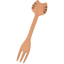 フォーク 13cm Mio ネコ カトラリー 食器 天然木 ビーチ トラ MCAF19BE-ST