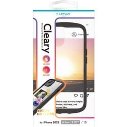 LN-IM22PLCGY [iPhone 14用 耐衝撃ハイブリッドケース 「Cleary」 ダークグレー]