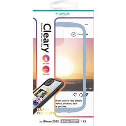 LN-IM22PLCLBL [iPhone 14用 耐衝撃ハイブリッドケース 「Cleary」 ライトブルー]