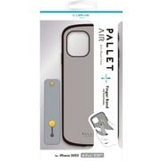 LN-IA22PLBGG [iPhone 14 Plus用 超軽量・極薄・耐衝撃ハイブリッドケース 「PALLET AIR BAND」 グレージュ （スマホバンド付属）]
