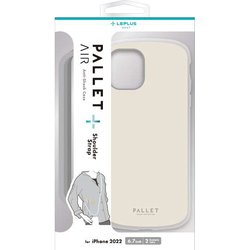 LN-IA22PLSWH [iPhone 14 Plus用 超軽量・極薄・耐衝撃ハイブリッドケース 「PALLET AIR STRAP」 ホワイトベージュ （ショルダーストラップ付属）]
