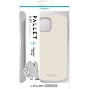 LN-IA22PLSWH [iPhone 14 Plus用 超軽量・極薄・耐衝撃ハイブリッドケース 「PALLET AIR STRAP」 ホワイトベージュ （ショルダーストラップ付属）]