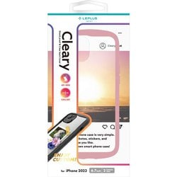 LN-IA22PLCPK [iPhone 14 Plus用 耐衝撃ハイブリッドケース 「Cleary」 ダスティピンク]