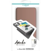 LN-IP22AMEGG [iPhone 14 Pro用 軽量・背面クリアフラップケース 「Amake」 グレージュ]