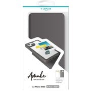 LN-IA22AMEBK [iPhone 14 Plus用 軽量・背面クリアフラップケース 「Amake」 ブラック]