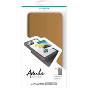 LN-IA22AMECA [iPhone 14 Plus用 軽量・背面クリアフラップケース 「Amake」 キャメル]