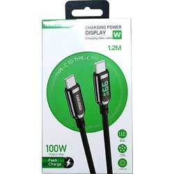 PD100W Digital Type-C ケーブル 1.2m BK KSC-599-BK