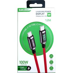 PD100W Digital Type-C ケーブル 1.2m RD KSC-599-RD