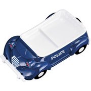 メラミンお子様ランチ皿 オープンカーポリスカー(青) RLVO706