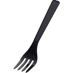 HEIKO プラスチックフォーク 黒 16cm 単袋 4513024