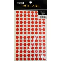 HEIKO タックラベル φ9 No.013 赤 7062631