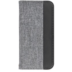 OWL-CVIE6103P-GYBK [iPhone 14 Pro 対応 手帳型ケース ファブリック×PUレザー グレー×ブラック]