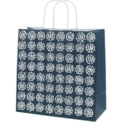 HEIKO 手提げ紙袋 25チャームバッグ W判 和風 紺 3270300