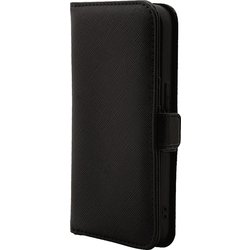 7020IP261BO [iPhone 14/13用 ケース カバー 手帳型 スタンド機能 ハンドストラップ付き ブラック]