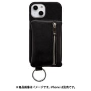 7062IP261PC [iPhone 14/13用 ケース カバー 背面ファスナー収納ケース Back Pack ブラック]