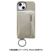7063IP261PC [iPhone 14/13用 ケース カバー 背面ファスナー収納ケース Back Pack グレー]