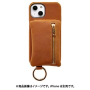 7064IP261PC [iPhone 14/13用 ケース カバー 背面ファスナー収納ケース Back Pack キャメル]