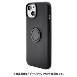 7066IP261TP [iPhone 14/13用 ケース カバー ソフトケース TPU スマホリング付き 落下防止 ブラック]