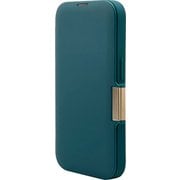 7140IP261PBO [iPhone 14 Pro用 ケース カバー 手帳型クラムシェルケース グリーン]