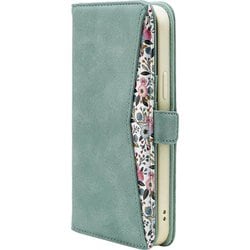 7207IP267BO [iPhone 14 Plus用 ケース カバー 手帳型 ハンドストラップ付き 花柄 ライトブルー]