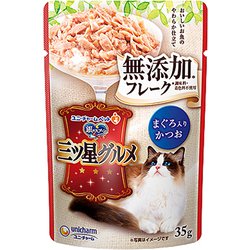 銀のスプーン 三ツ星グルメ パウチ フレーク無添加 まぐろ入りかつお [猫用 ウェットフード 35g 全年齢適応 一般食]