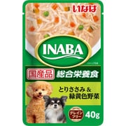 INABAパウチ とりささみ＆緑黄色野菜 [犬用 ペースト 40g 総合栄養食]