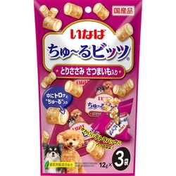 ちゅ～るビッツ とりささみ さつまいも入り [犬用おやつ 12g×3袋 国産 緑茶消臭成分配合]