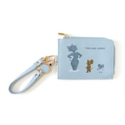 W-TJ363 BL TOM and JERRY アートコレクション リール付きパスポーチ ブルー [キャラクターグッズ]