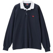 ソリッドカラーラグビージャージ SOLID COLOR RUGBY JERSEY RA42620 ネイビー(29) 3Lサイズ [ポロシャツ メンズ]