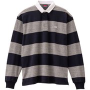 4インチストライプラグビージャージ 4INCH STRIPE RUGBY JERSEY RA42621 ミディアムグレー(15) 3Lサイズ [ポロシャツ メンズ]