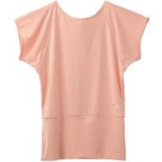 リカバリーヨガウェア バックオープンTシャツ レディース Mサイズ コーラル 8101-1704