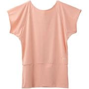 リカバリー ヨガウェア バックオープンTシャツ レディース リカバリーウェア 半袖シャツ コーラル Mサイズ 8101
