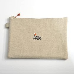 布のポーチ 自転車 薄茶 SPC009-03
