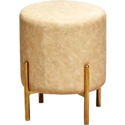 レザー調円柱スツール ミルクティー ONSU-0074MIL