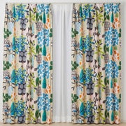 既製カーテン ドレープ フラワーポット 100cm×178cm ベージュ V1344