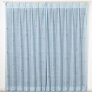 既製カーテン レース ジェシカボイル 100cm×133cm ブルー V1350