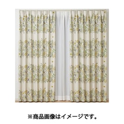 既製カーテン ドレープ ミチクサ 100cm×178cm ベージュ V1361