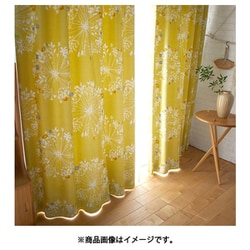 既製カーテン ドレープ クッカ 100cm×200cm イエロー V1285